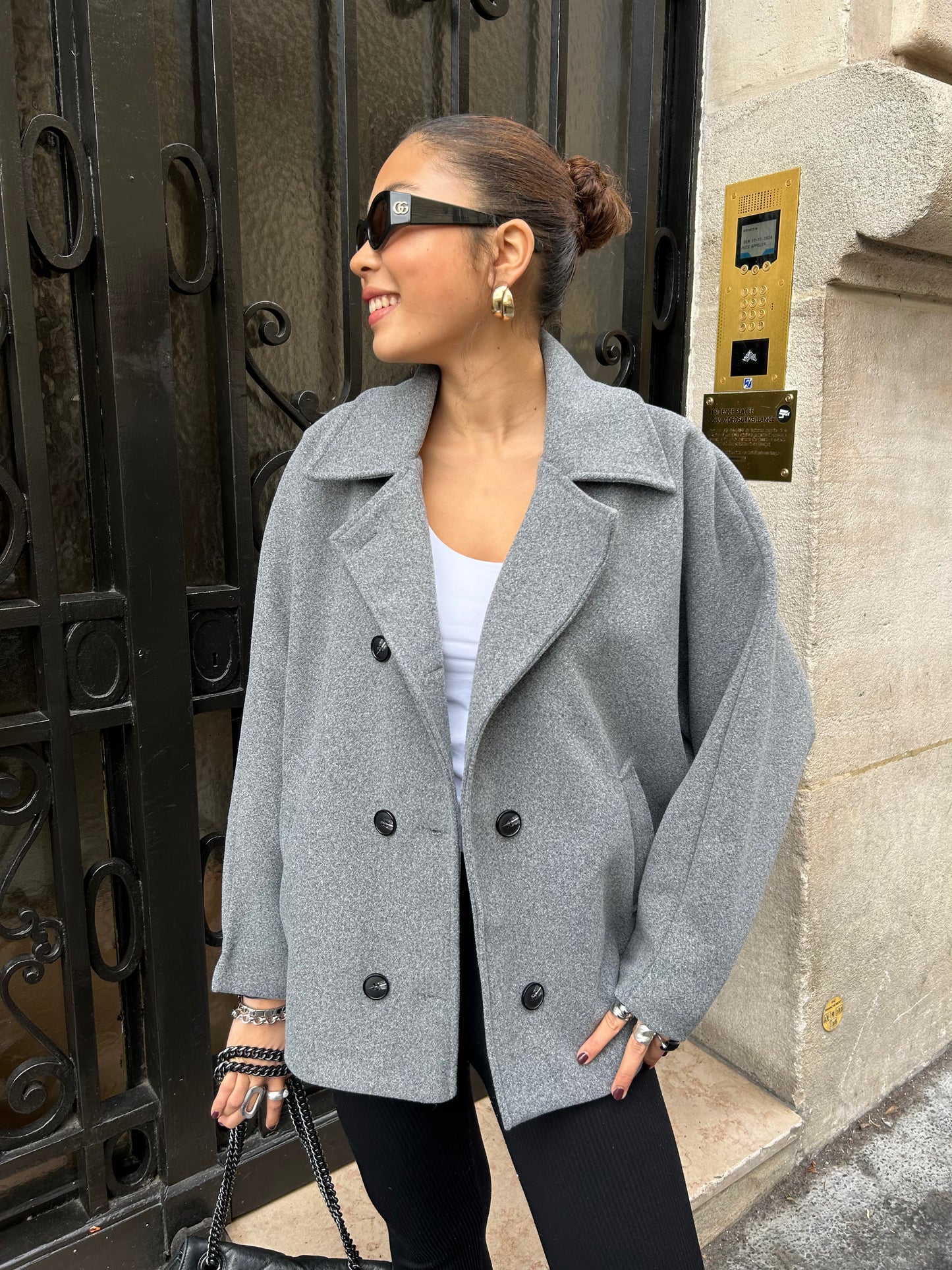 MANTEAU KIARA GRIS