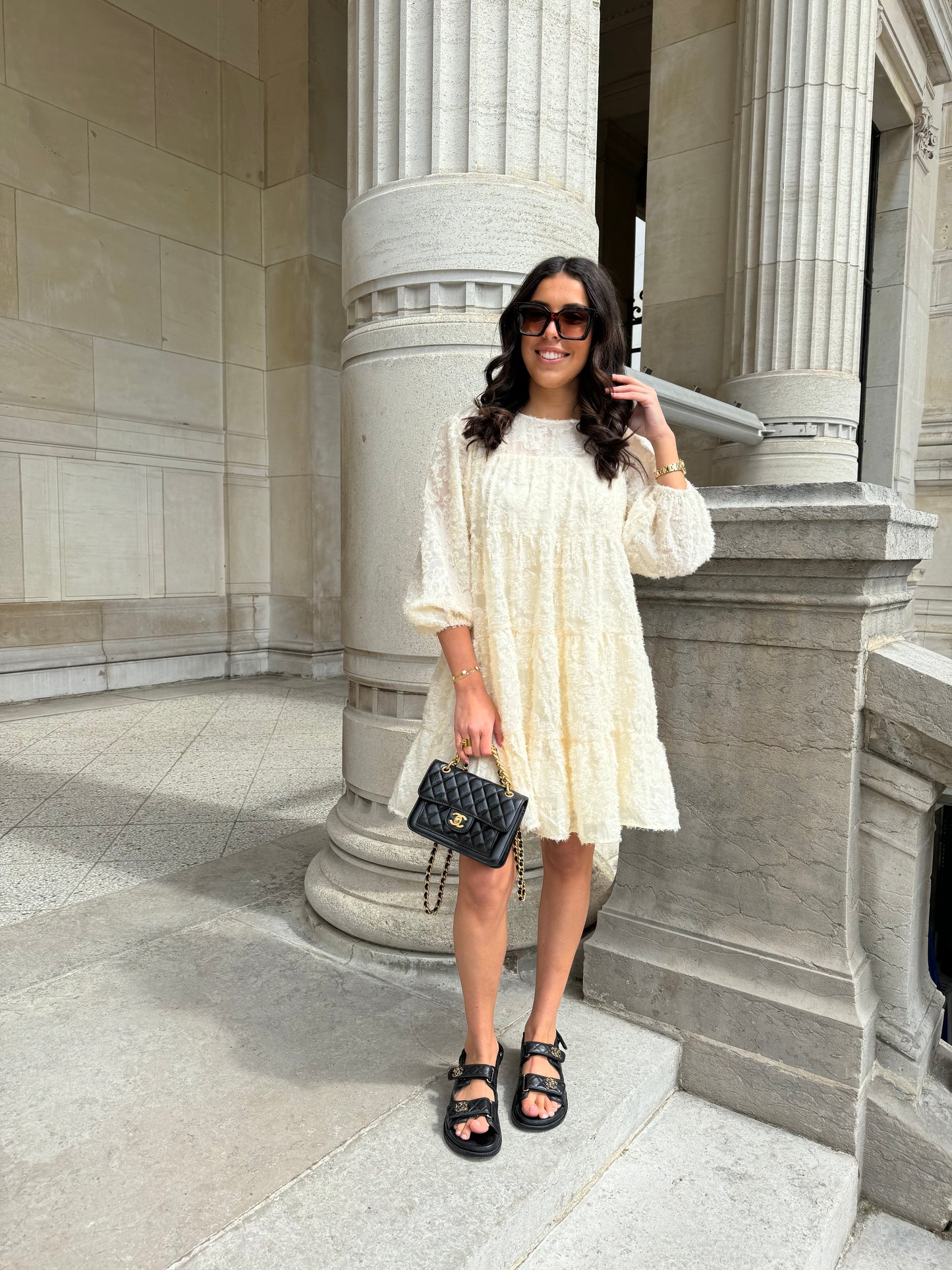 ROBE PLUME BEIGE