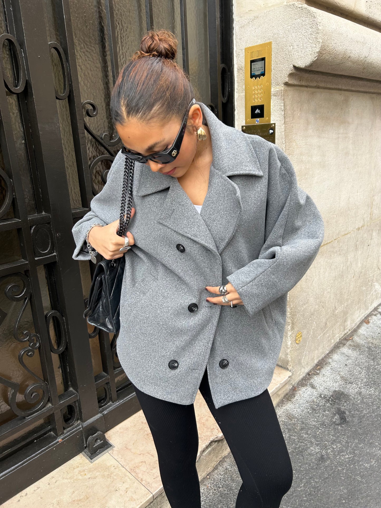 MANTEAU KIARA GRIS