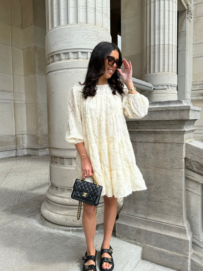 ROBE PLUME BEIGE