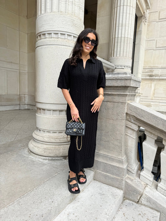 ROBE JADE EN MAILLE NOIRE