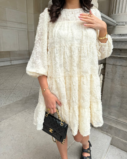 ROBE PLUME BEIGE
